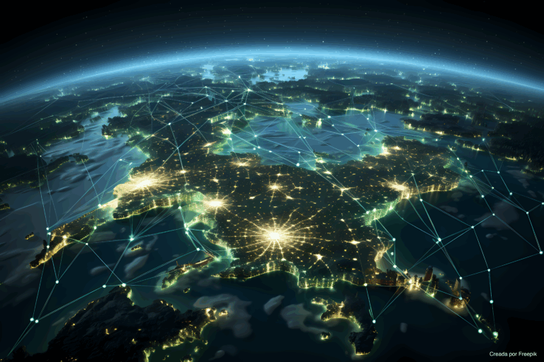 Mapa de la interconexión eléctrica España Portugal